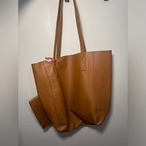 J Crew Leather Tote Bag and Clutch